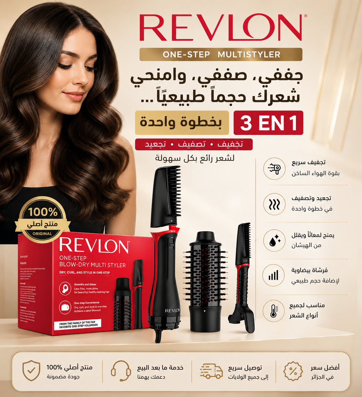 BROSSE COIFFANTE REVLON MULTISTYLER ONE-STEP 3 EN 1